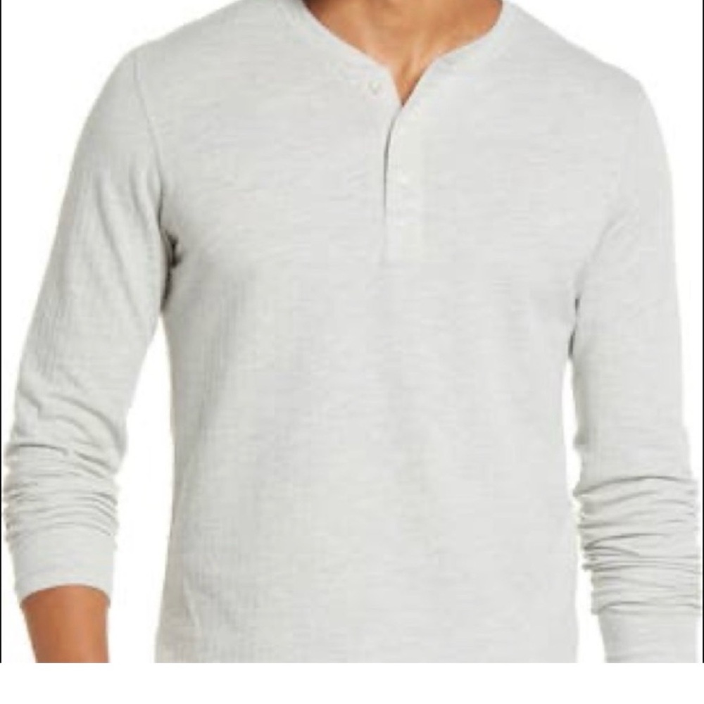 Billy Reid Light Gray Long Sleeve Henley